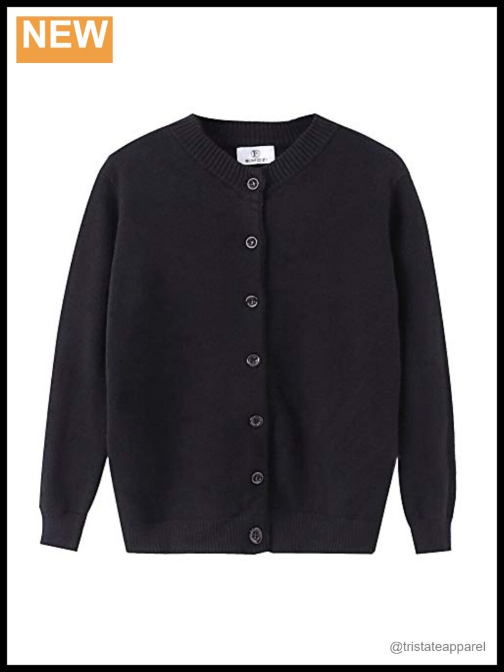 Thick Button Down Cardigan Sweater Crew Neck Medium Weight Long Sleeve